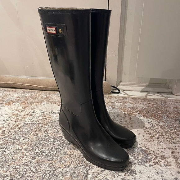 Hunter moss wedge heeled boots - Picture 5 of 11